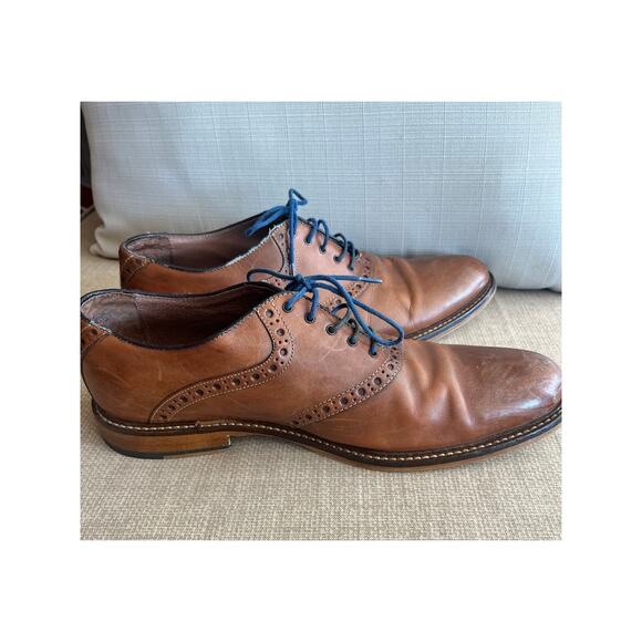 Aston Grey Collection Chestnut Leather Lace Up Oxfords Men's Dress Shoe Size 11 - Picture 9 of 12